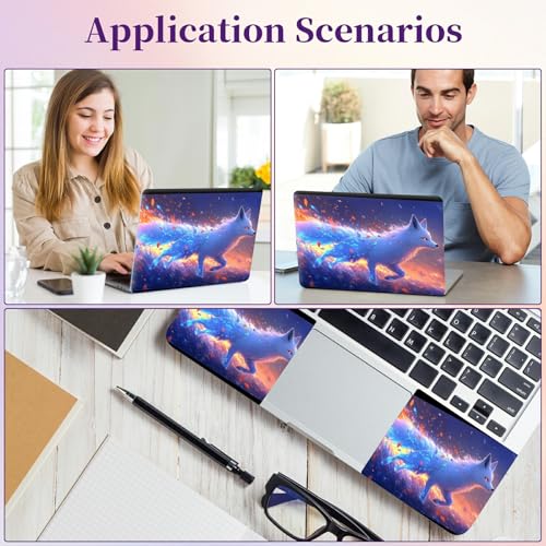 Laptop Skin Sticker Laptop Cover for 12" 13" 13.3" 14" Laptop Stickers,Reusable Skin Sticker Cover Personalized Art Waterproof & Scratch-Resistant Protector Case,White Fox - color: White Fox