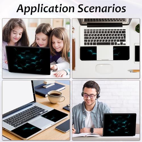 Laptop Skin 12.1-15.6 inch Removable Universal Reusable Laptop Sticker Decal,Waterproof No Residue Vinyl Cover,Scratch-Resistant Cuttable Full Wrap Sticker for Notebook, Blue Neon Hexagon - color: Blue Neon Hexagon