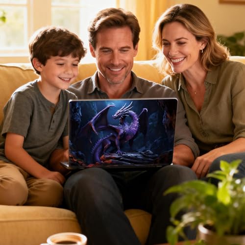 Universal Laptop Skin Sticker Decal for 11.6”12" 13" 13.3" 14" 15" 15.4" 15.6" Reusable Waterproof Scratch-Scratch Resistant Protective Vinyl Laptop Notebook Skin Stickers - Purple Dragon - color: Purple Dragon