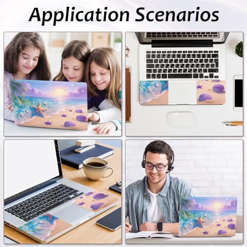 Laptop Skin 12.1-15.6 inch Removable Universal Reusable Laptop Sticker Decal,Waterproof No Residue Vinyl Cover,Scratch-Resistant Cuttable Full Wrap Sticker for Notebook, Pastel Ocean Beach Starfish - color: Pastel Ocean Beach Starfish