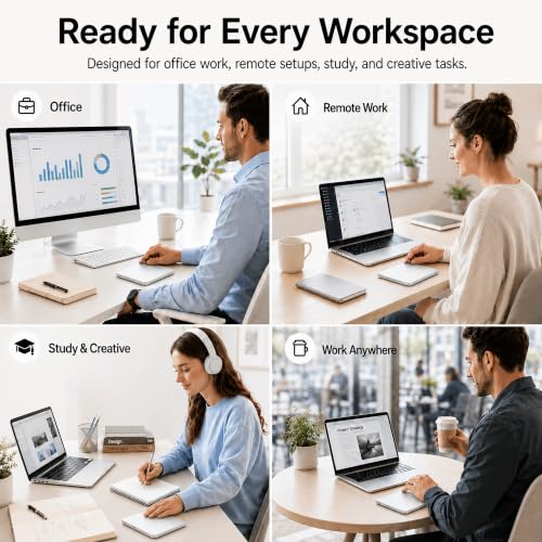 Wireless Trackpad for Mac & Windows with 2.4G USB, 7.5” Glass Surface Touchpad High Precision Multi-Gesture Control, Rechargeable & Portable Track Pad for Computer, MacBook, iMac, Laptop, PC