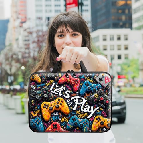 Laptop Sleeve with Handle 15.6 Inch, Waterproof Laptop Case Bag, Play Games Pattern Design Computer Sleeve Compatible with MacBook Air, Pro, HP, Dell, Lenovo, ASUS - color: Play Games, size: 15inch(15-15.6")