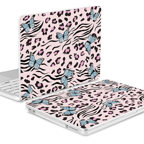 Tuiklol for 2026 MacBook Neo 13 Inch A18 Pro Chip Case, (Model A3404) Anti-Scratch Anti-Drop Slim Hard PC Shell Case with Shockproof Protective MacBook Neo Laptop Cover, Leopard Butterfly - color: Leopard butterfly