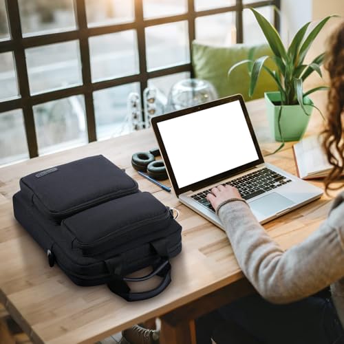 MoKo 13.3-14 inch Laptop Sleeve Sholder Bag Carry Case with Multi-Pockets | Fits Mac NEO/Air 13-inch M5, Mac Pro 14-inch M5/M4/M3/M2/M1 and MacAir 13-inch M4/M3/M2/M1, Black - color: Black, size: 13.3-14 Inch