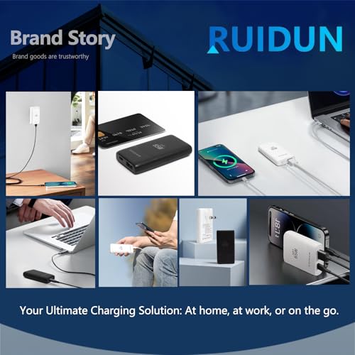 65W Flat GaN USB C Charger,Dual-Port Fast Wall Charger,PD 3.0 & QC 4.0,Foldable Plug for MacBook Pro/Air, iPhone 15, iPad Pro, Galaxy S24, Steam Deck & More (White) - color: White