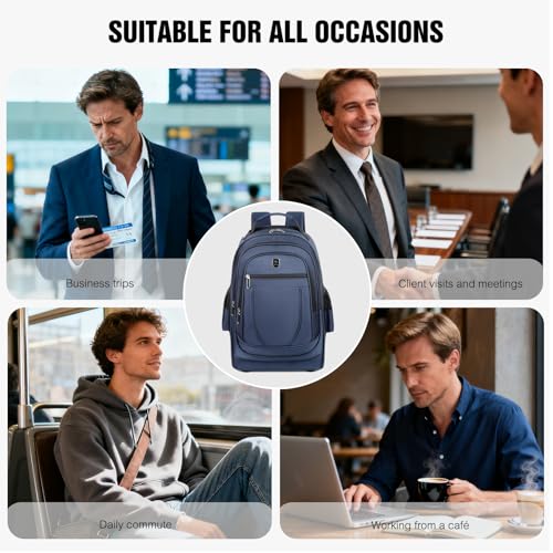 FANDARE 35L Rolling Laptop Backpack 2-in-1 Trolley Convertible Luggage Backpack with Wheels Travel Daypacks Multi-Functional Carry-On for Business Travel Trip Men Outdoor Urban Backpacks Blue - color: Blue