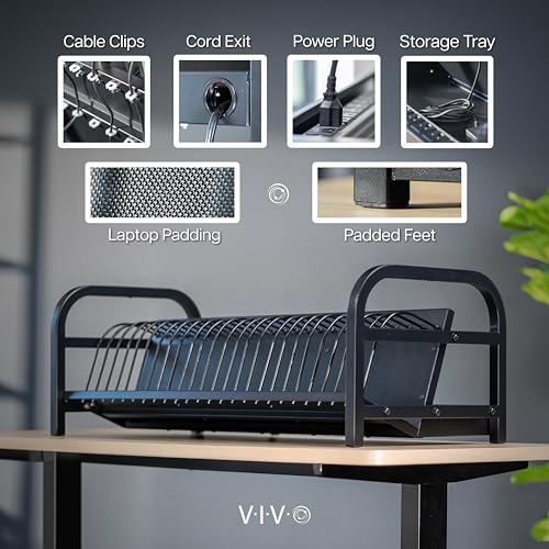VIVO 24-Bay Laptop and Tablet Open Charging Station, Multi Device Charging Organizer, Chromebook Charging Station for Classroom, Devices up to 14 inches, Black, STAND-LAPC24 - size: 24-Bay