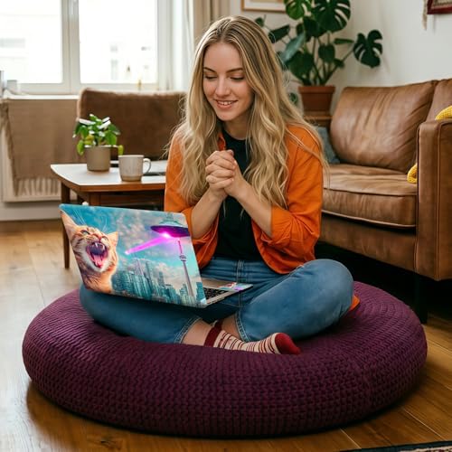 Laser Eye Space Cat Universal Laptop Skin Sticker 3PCS, Protective Decal Trim-to-Fit 11.6" 13.3" 14" 15.6" Laptop Vinyl Cover, Removable Anti-Scratch Computer Decal Protector - color: Laser Eye Space Cat