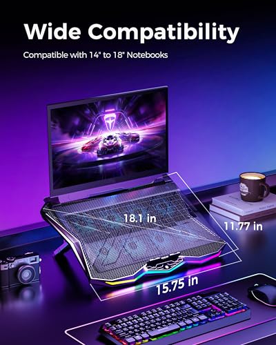 AICHESON S039 Blue Laptop Cooler and AA3 Gaming Laptop 8 Cooling Fans Set