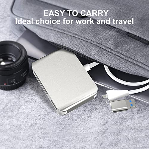 XQD Card Reader, USB 3.0/USB C to XQD/SD/TF Card Reader, 5 in 2 USB 3.0 Card Adapter Read 3 Cards for SD(HC/XC),TF, Sony G Series, Lexar USB Mark Card, Compatible for USB A/USB-C Laptop