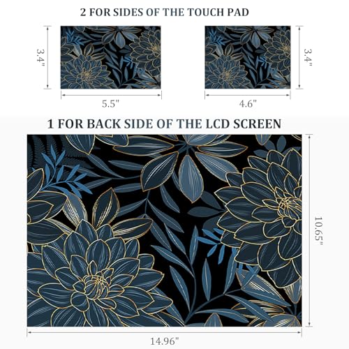12 13 14 15 15.4 15.6 Inches Laptop Skin Sticker Decal Universal Netbook Skin Sticker Reusable Soft Notebook Art Protector Cover Decal, Blue Flower - color: Blue Flower