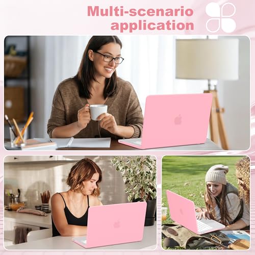 Compatible with MacBook Neo 13 inch Case 2026, Plastic Hard Shell Case & Keyboard Cover & Screen Protector & USB Adapter, Matte Pink - color: Matte Pink