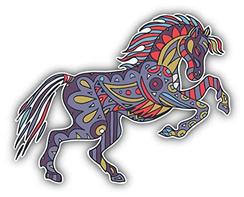 Horse Animal Doodle Waves Pattern Art Decorative Scrapbooking Sticker Waterproof Vinyl Stickers for Water Bottle, Laptop & Phone Case – 50 Pack