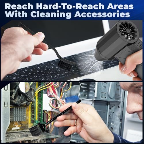 Compressed air Duster,3 Gear Adjustable 130000RPM Electric air Duster, Cordless air Blower for Laptop, Keyboard, Electronics, Replaces Compressed Air Can