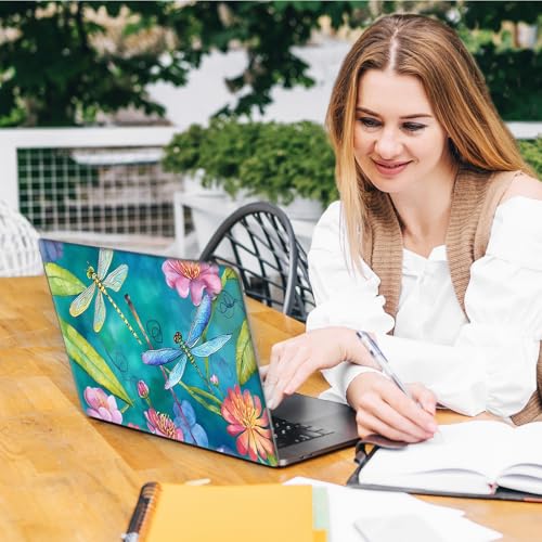Laptop Skin Sticker Decal, Universal Reusable Vinyl Laptop Cover for 12" 13" 13.3" 14" 15" 15.4" 15.6" Notebook PC, Waterproof Scratch-Resistant with 2 Wrist Pads, Easy to Apply & Remove,Art Dragonfly - color: Art Dragonfly