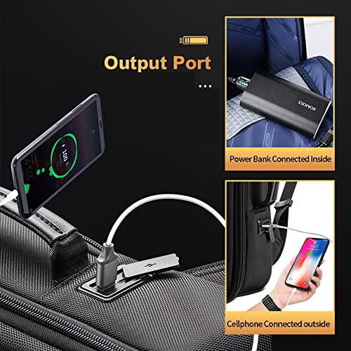 BOPai Intelligent expandable large Smart 15.6 inch Backpack Travel Friendly Water Resistant Anti-Theft Laptop Rucksack with USB Charging Business Laptop Backpack Men Black Multi-Functional - color: Black1