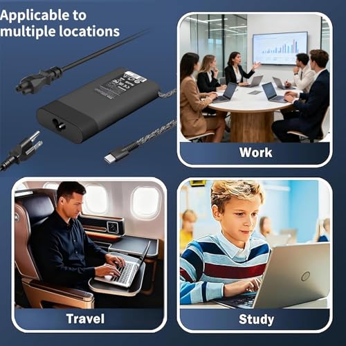 USB-C Laptop Charger 100W Compatible with HP EliteBook 800/1040/G1i/G1a X360 Series, Pavilion Plus14 14-ew,1010nr16 16-ab0000, ZBookFirefly/14/16G11,TPN-LA31,ProBook440/450G10,OmniBook7 16-ay0087nr