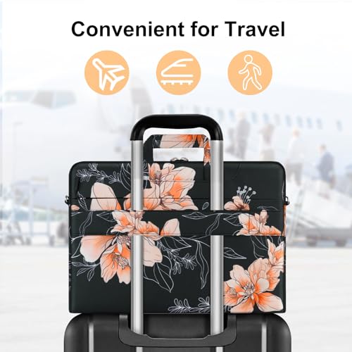 MOSISO Laptop Bag for Women, 15.6 inch Computer Bags Compatible with MacBook Pro 16 inch, HP, Dell, Lenovo, Asus Notebook, 15-15.6 inch Laptop Messenger Shoulder Sleeve with Strap, Classic Floral
