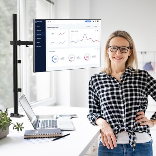 WALI Monitor Arm Mount for Desk, Single Extra Tall Computer Desk Mount, Monitor Bracket Mount Stand Single, up to 34 inch, 22 lbs (M001XL), Black - size: 13"-34", style: Single