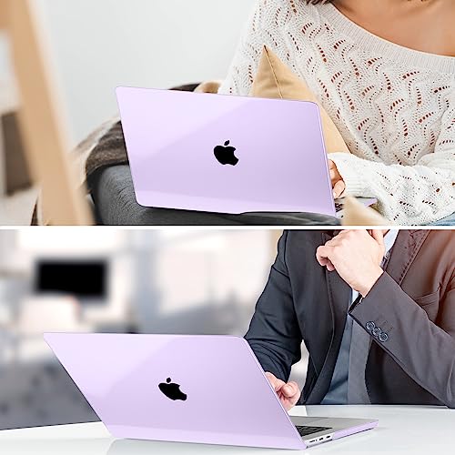 for MacBook Air 15 Inch Case M5 M4 M3 M2 (2026-2023) A3448 A3241 A3114 A2941, Protective Hard Shell Cover Compatible with Touch ID & Liquid Retina Display - Crystal Purple - color: Crystal Purple