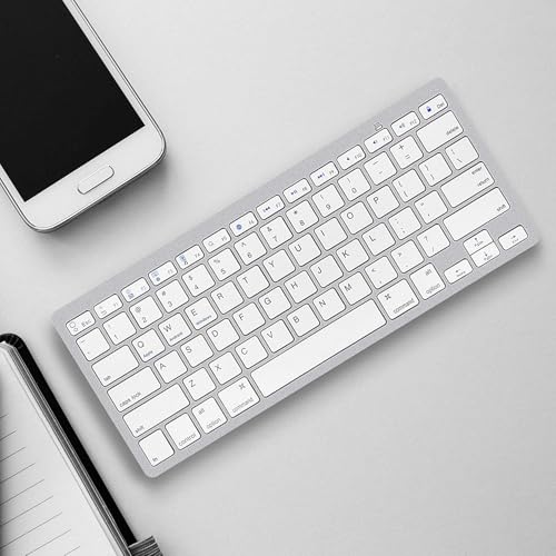 Wireless French Keyboard, AZERTY Keyboard Minority Language Keypad Ultra Thin Lightweight Silent Bluetooth Keyboards for Laptop/PC/Tablet/Desktop/Smart TV (French) - style: French
