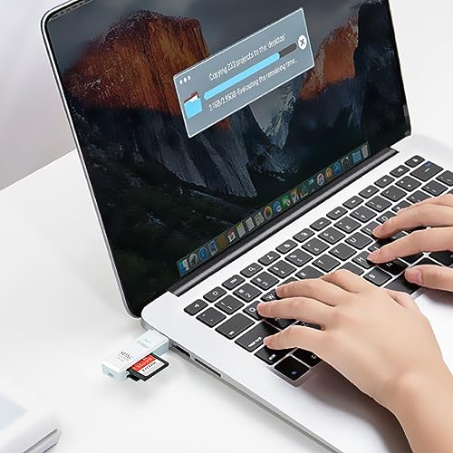 USB SD Card Reader for PC, Micro SD Card to USB Adapter, Card Reader for Camera Memory Card Reader, Wansurs Card Reader for Laptop (3 Pack USB2.0 White)