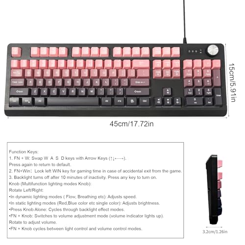 Wired RGB Gaming Membrance Keyboard. 100 Percent Mini Creamy LED Computer Keyboard .Small Ergonomic Clicky Teclado with ABS Backlit Unreplaceable Keycaps. for PC Laptop MAC Gamer. (Gray) - color: Gray
