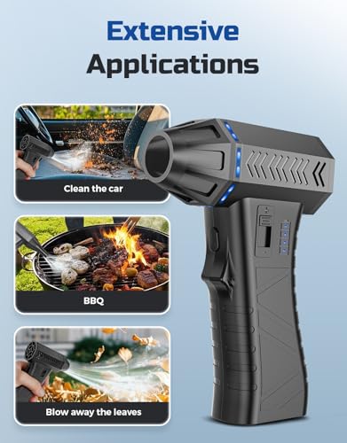 Compressed Air Duster - 300000RPM Super Power Electric Air Duster | Variable Speed Compressed Air, 8000mAh Battery Canned Air, Mini Cordless Air Blower for Home/Keybaord/PC/Computer/Car