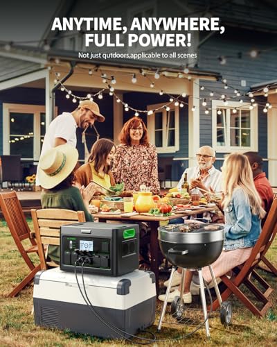 2400W Portable Power Station 1843.2Wh Solar Generator LiFePO4 Battery Power Bank Station PD100W USB-C & 4 AC Outlets for RV Camping Home Emergency UPS Backup - color: Dark Black