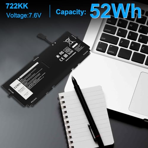 Fancy Buying 52Wh 722KK FP86V Laptop Battery for Dell XPS 13 9300 XPS 13 9310 XPS 13 9380 P117G P117G002 P117G001 Series Notebook 0WN0N0 WN0N0 02XXFW 2XXFW - size: 10.51*4.06*0.16inch
