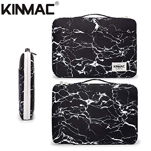 Kinmac 360° Heavy Duty Protective Laptop Sleeve Case Bag Cover with Handle for MacBook Air 13 inch,iPad Pro 13 inch and 13.3 inch HP,Dell,Lenovo,Asus,Acer Laptop (Black Marble) - color: Black Marble, size: 12 inch-13.3 inch