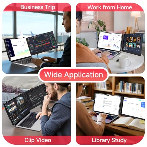 Ultra-Thin Laptop Screen Extender 14" - Dual Portable Monitor Lightweight 1080P IPS Second Extra Screen for Remote Work/Business/Travel/Home Office, Compatible with Windows/Mac/Chrome - size: 14.2"