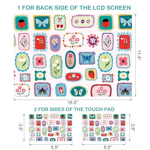 DINKY Flower Butterfly 16" 16.5" 17" 17.3 inches Netbook Laptop Skin Sticker Cover Soft Reusable Protector for 16"-17.3 Inch Notebook Chromebook Skin Decal - color: Flower Butterfly Stickers