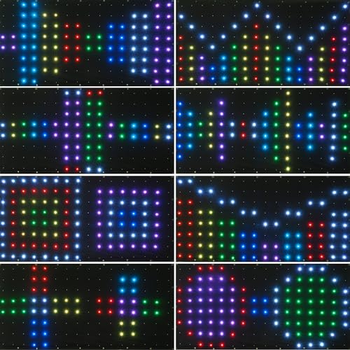 DJ Stage Light Pro 3.3x6.9ft LED Motion Drape Facade - Sound-Activated Rhythm Lights with Remote, 80+ Music Programs & 70 Motion Effects for DJ Booths, Stages, Weddings