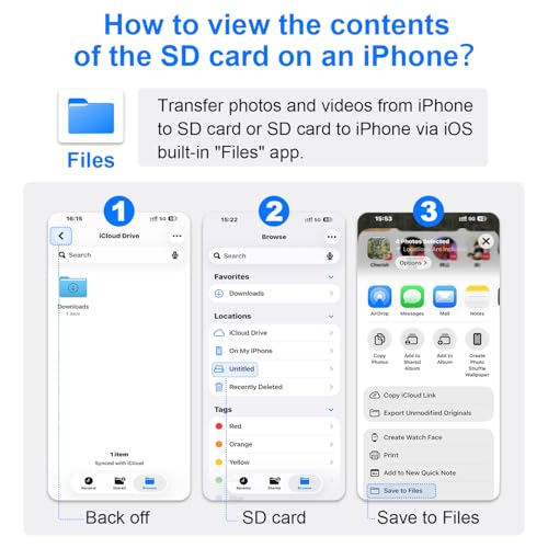 1PCS USB C to SD Card Reader | SD/TF/USB 3-in-1 memory card reader, Compatible with iPhone15 16 17, for Photo/Video Transfer