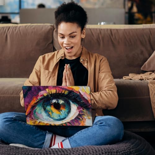SUPERDANT Hand Drawn Eye Pattern Laptop Skin Sticker Decal Universal Vinyl Notebook Cover Fits 12 13 13.3 14 15.4 15.6 Inches Removable Waterproof Laptop Protector - style: Hand Drawn Eye