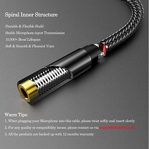 TRRS to TRS Adaptor, Microphone Adapter for Camera - 30CM | TRRS Female to TRS Male, for Camera, PC, TRRS Lav Microphones, ONLY for Microphone input, Not for Audio output - size: TRRS Female to TRS Male