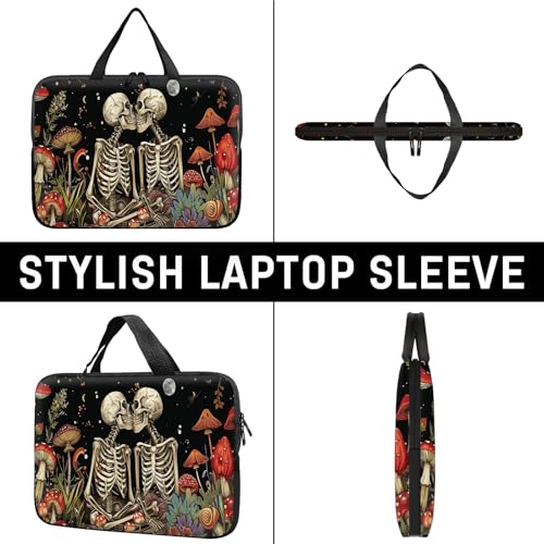 14" 15" Laptop Handle Bag Computer Bag,14.2" 15.4 inch Pouch Holder Notebook Sleeve Cover Compatible for Dell,Lenovo,Toshiba HP, Asus Notebook Messenger Briefcase-Kiss Skull - color: Kiss Skull