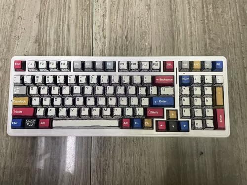 x Aula F99 Pro Wireless Mechanical Keyboard, Gasket Hot Swappable Custom Keyboard with Knob, RGB Backlit,Pre-lubed Reaper Switches PBT Keycaps BT5.0/2.4GHz/USB-C Creamy PC Gaming Keyboards - Blue - color: White-Blue