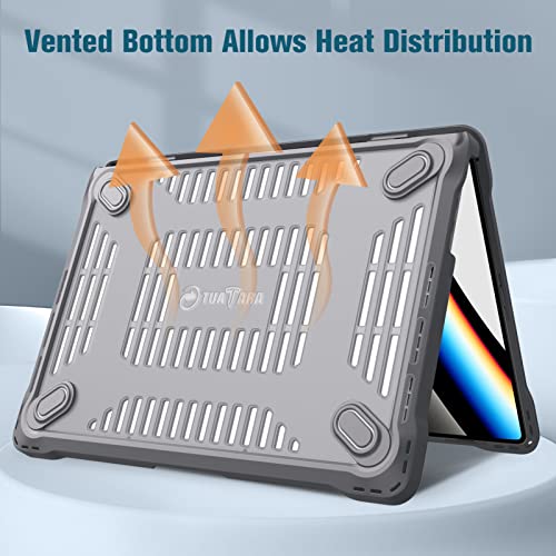Fintie Case for MacBook Pro 14 Inch A3426 A3427 A3434 A3401 A3185 A3112 A2992 A2918 A2779 A2442 with M5 M4 M3 M2 M1 Chip (2021-2026) - Heavy Duty Rugged Hard Shell Cover, Gray - color: Gray