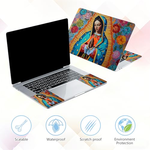 Laptop Skin Sticker Decal 15-15.6 Inch with Cute Mouse Pad, Universal Reusable Vinyl Sticker for 12.1 13 13.3 14 15.4 Inch Netbook and Notebook PC, Our Lady of Guadalupe - color: Our Lady Of Guadalupe