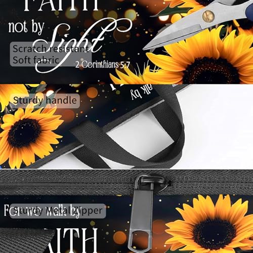 Laptop Bag,14 15 15.6 inch Laptop Case Sleeve,Computer Sleeve with Handle for Women Men,Carrying Case for MacBook,Dell,Lenovo,Notebook Computer,Sunflower Glitter Bible - color: Sunflower Glitter Bible