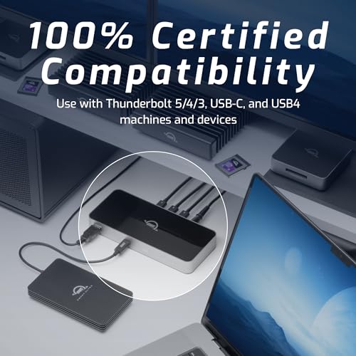 OWC Thunderbolt 5 Hub 5-Port Connectivity Solution | 4x Thunderbolt 5 80/120Gb/s - Up to 140W PD - USB-A 10Gb/s - Compatible with Thunderbolt 5/4/3, USB4 & USB-C - style: Thunderbolt 5
