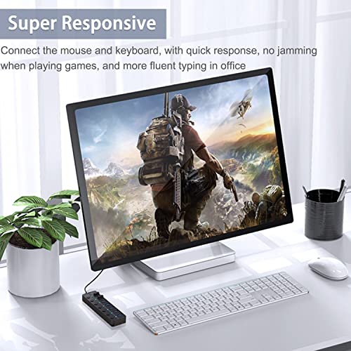 USB Hub 3.0, 7-Port USB Hub Splitter with Individual On/Off Switches and Lights Compatible with MacBook, Laptop, Surface Pro, PS4, PC, Flash Drive, Mobile HDD