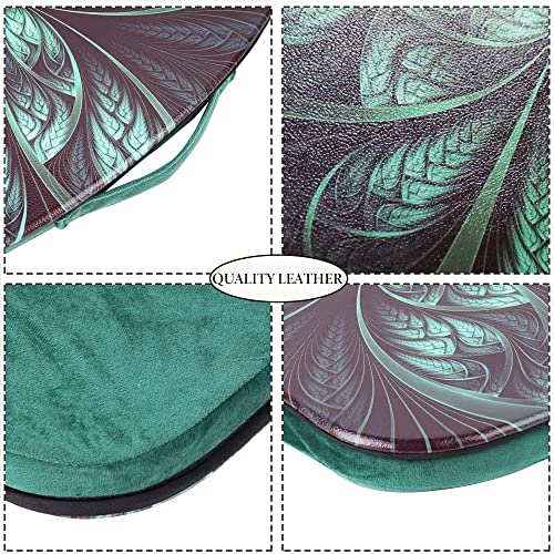 Lap Laptop Desk - Portable Laptop Accessory with Pillow Cushion, Fits up to 15.6 inch Laptop, Media Slot, Micro-bead Cushion - color: 1-green Flower