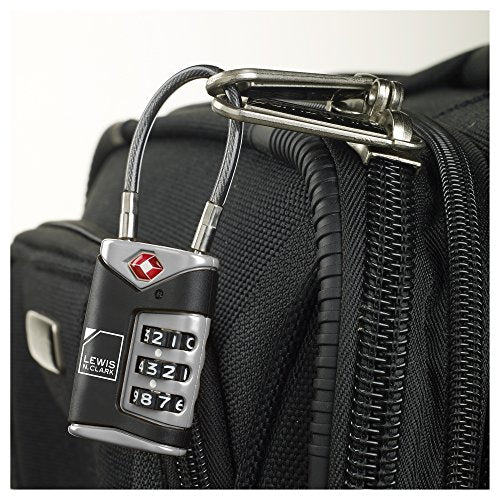 4014648 Lewis N Clark Travel Sentry Cable Lock 2 Pack Black - color: Black, size: 2 Pack