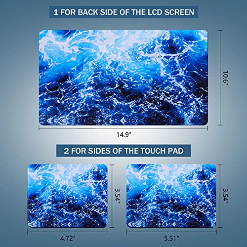 icolor Laptop Skin Sticker Decal 12 13 13.3 14 15 15.4 15.6 inch Personalized Universal Notebook Vinyl Skin Stickers Cover Art Decal Computer Protector (Blue Ocean) - color: Blue ocean