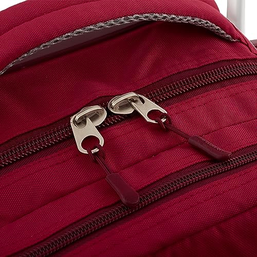 Travelers Club 20" Rolling Backpack with Laptop Compartment, Red - color: Red, size: 20 Inch