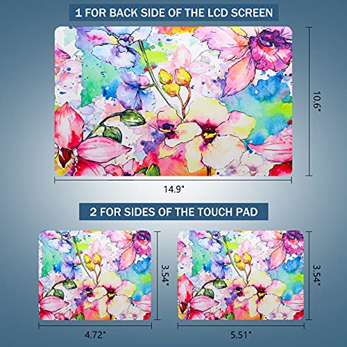 icolor Laptop Skin Sticker Decal 12 13 13.3 14 15 15.4 15.6 inch Personalized Universal Notebook Vinyl Skin Stickers Cover Art Decal Computer Protector (Flowers) - color: flowers