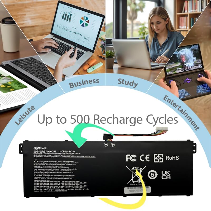 AP20CBL Laptop Battery Replacement for Swift 3 SF314-43 SF314-511 Aspire 5 A515-45 A515-46 A515-56 Aspire 7 A715-43G TravelMate Spin B3 TMB311RNA-32 Vero AV15-51 KT.0030B.002